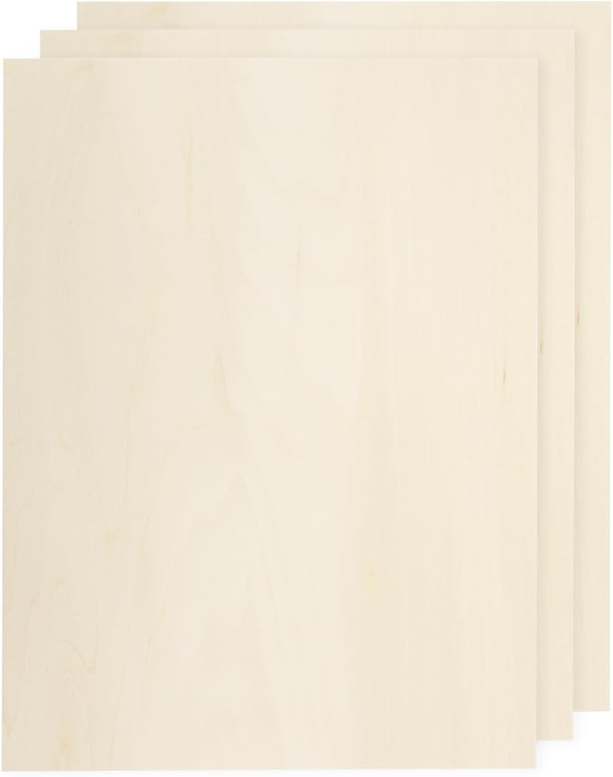 MECCANIXITY 3pcs Basswood Sheets 12 x 16 x 5/32 Inch Unfinished Wood Boards