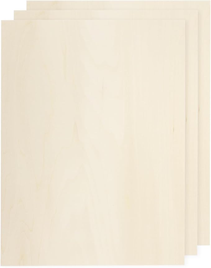 MECCANIXITY 3pcs Basswood Sheets 12 x 16 x 1/8 Inch Unfinished Wood Boards