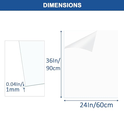 6 Pack Clear Plexiglass Sheets 36×24×0.04In Thin PET Plexiglass Sheets