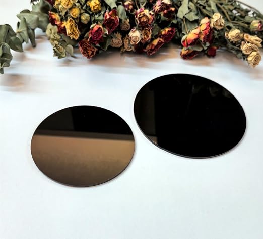 Set of 20 Black Acrylic Discs, 1/8" Thick Round Circle Blanks 5" Diameter