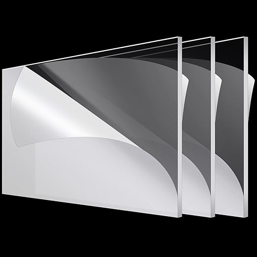 Roowest 3 Pcs 24'' x 36'', 1/8 Inch Thick Clear Acrylic Sheet Panels