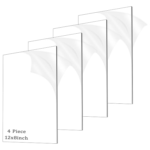 4 Pieces 1/8" Thick Acrylic Sheets, Plexiglass Sheets, Photo Frames