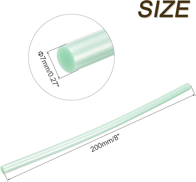 uxcell Mini Hot Glue Sticks for Glue Gun 7mm x 200mm Fresh Green 12pcs