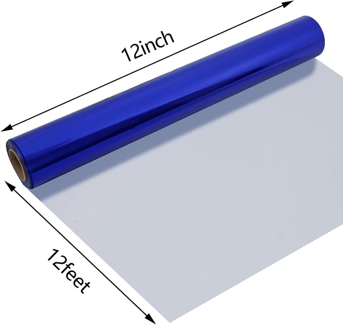 guangyintong Soft Metal Heat Transfer Vinyl Glossy Blue HTV Rolls, HTV Vinyl