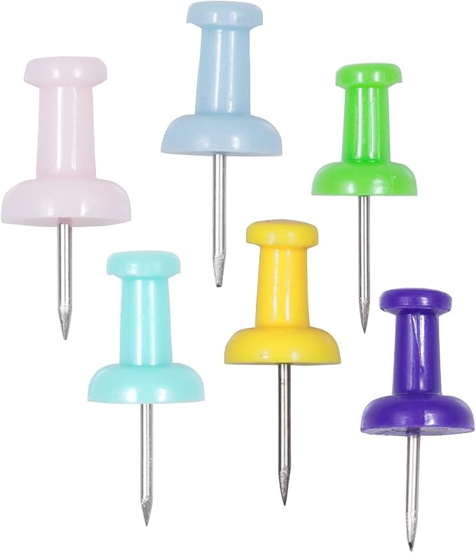 JAM PAPER Colorful Push Pins