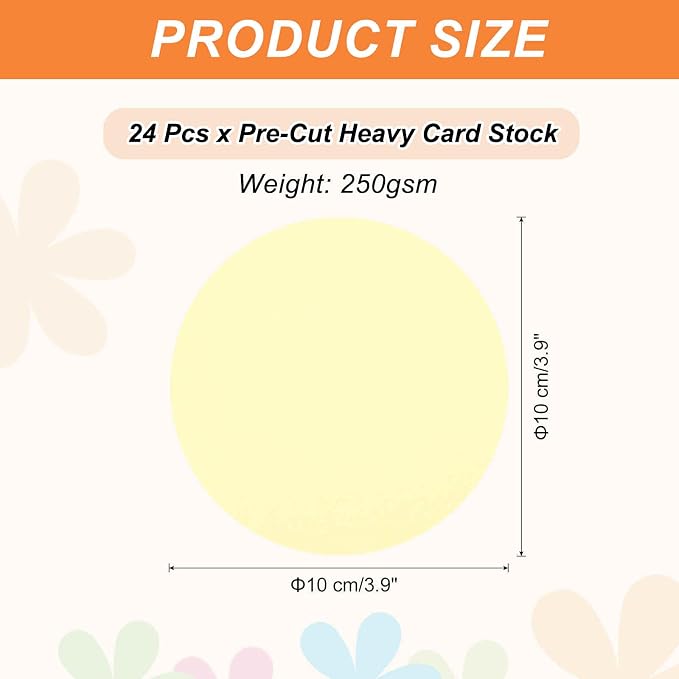MECCANIXITY 24 Pcs Circle Card Stock, 3.9 Inch Round Cutouts Paper Thick