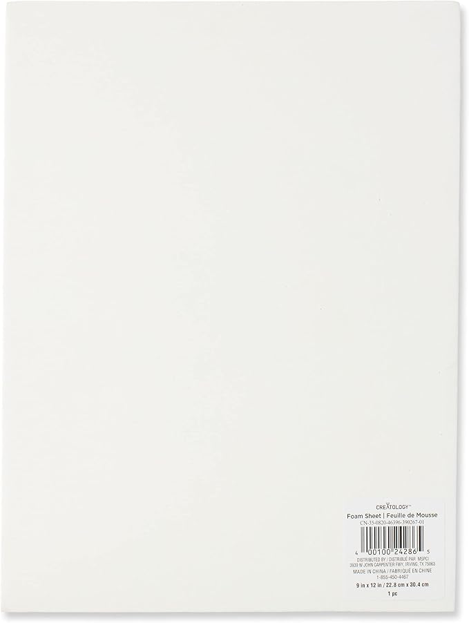20 Pack: 9”; x 12”; White Thick Foam Sheet by Creatology™