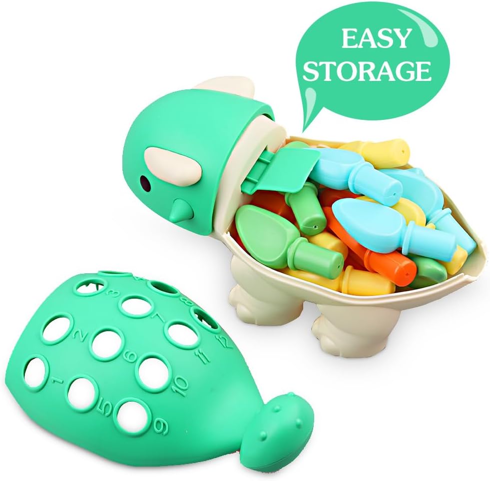 Baby Sensory Toys Toddler Montessori Learning Fine Motor Skills Toy for 6 9 12 18 Month One Year Old Boy Birthday Gift Kid Sorting Stacking Color Recognition Dinosaur Age 1 2 3 4 Educational Toys