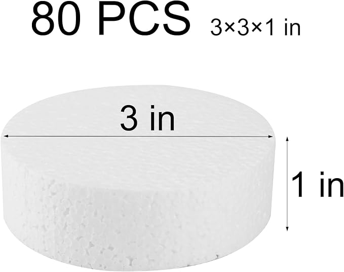 FFchuanhe 3 Inch 80-Pack Foam Circles