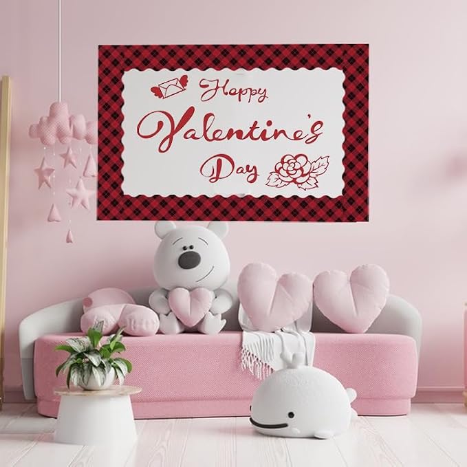69 Ft Valentine's Day Bulletin Board Borders, Buffalo Plaid Bulletin Board