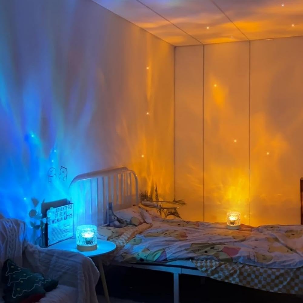 Northern Lights Projector, 16 Colors Ocean Wave Light Projector, Water Ripple Ambient Night Light with Remote, Touch Control Aurora Projector for Bedroom,Room Decor,Kids Room