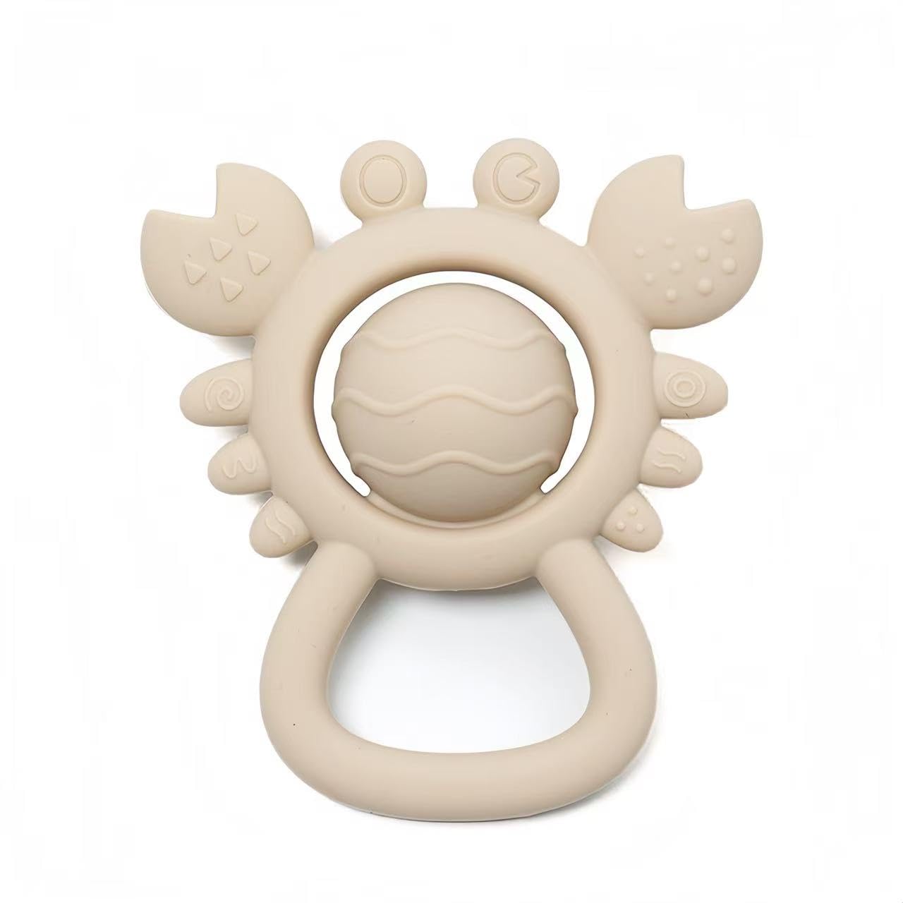 Baby Teething Toys Baby Rattle Toys Food Grade Silicone Rattles and Teethers for Newborn Soft Infants Toddlers Crab Shake Rattle Chew Toy BPA Free Babies Boy and Girl Gift