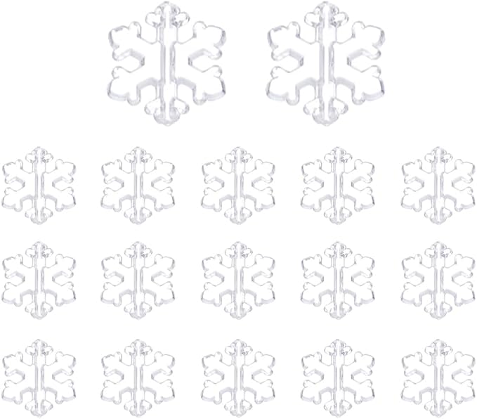 UNICRAFTALE About 600Pcs Christmas Snowflake Beads Bulk Transparent Clear Mini