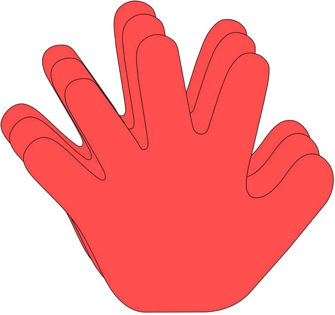 SHAPES ETC. 31 Pcs Hand Large Paper Cut-Outs 5.5in, Bulletin Board Decorations