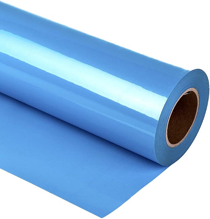 guangyintong Heat Transfer Vinyl Sky Blue HTV Rolls, Matte Surface PVC Material