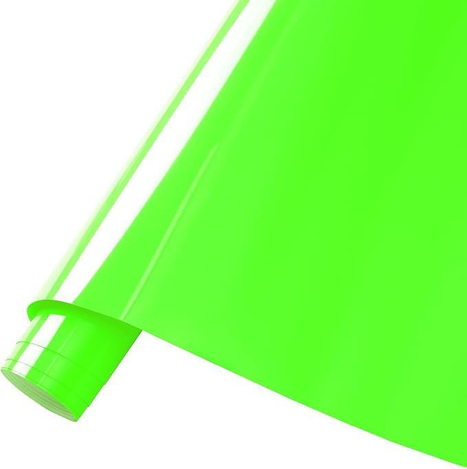 Tintnut Green Neon Puff Heat Transfer Vinyl Roll, easy cut & weed, stretch