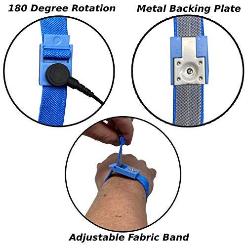 RubberStat Dual Layer ESD Compliant Workstation Rubber Table Mat Kit, Soldering, Cell Phone Repair, with Wrist Strap Set and Ground Cord - 30"x36" Grey