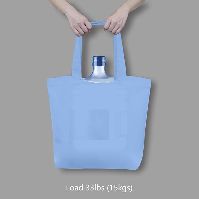 TOPDesign 3-Pack Super Strong Large 12oz Cotton Canvas Tote Bags, Reusable