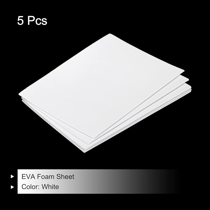 MECCANIXITY EVA Foam Sheets White 7.6 Inch x 5.9 Inch 2mm Thickness