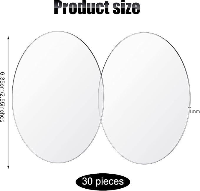 Jetec 30 Pcs 2.5 Inch Acrylic Circle Blanks Clear Disc Round Transparent