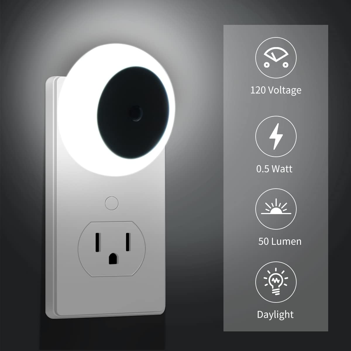 KINUR 6 Pack Night Light, LED Night Lights Plug into Wall with Dusk to Dawn sensors, Plug in Night Lights for Kids Room, Bedroom, Bathroom, Baby Nursery,Stair Lights, Hallway Light, Daylight