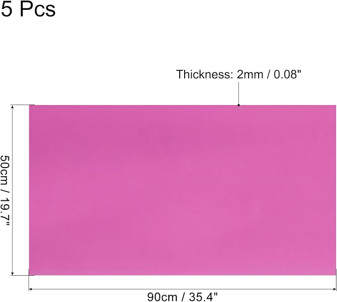 MECCANIXITY EVA Foam Sheets Rose Red 35.4 Inch x 19.7 Inch 2mm Thick Crafts