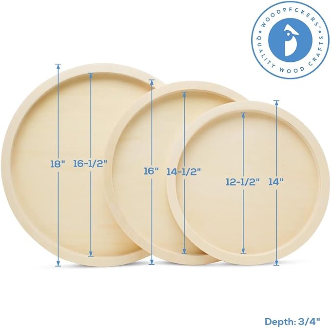 Circle Wood Sign Blank 18 inch Diameter, Canvas Panel, Wood Boards