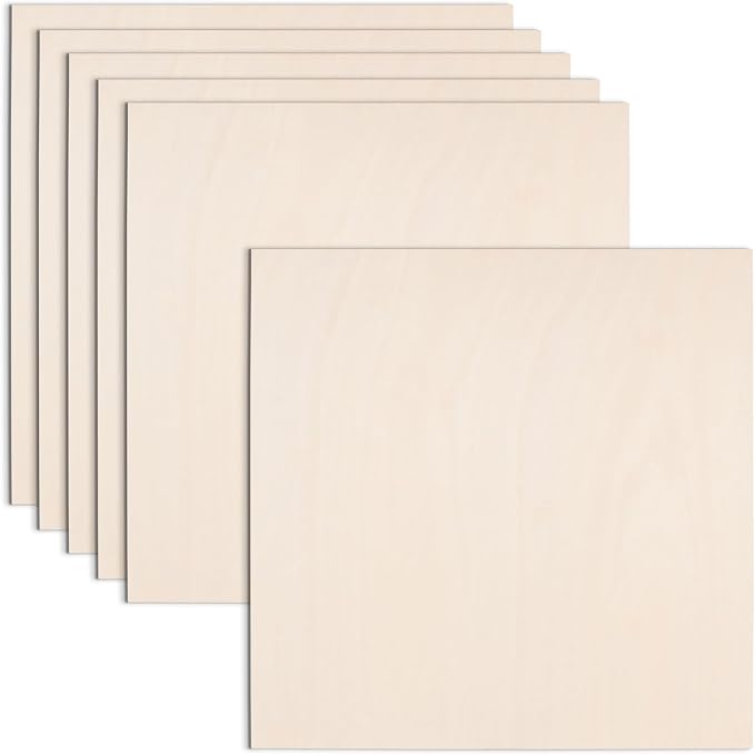 AWIZOM 6 Pack Basswood Sheets for Crafts-24 x 24 x 1/8 Inch- 3mm Thick Plywood