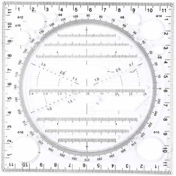 2 Pcs Multifunctional Drawing Ruler, Angle and Circle Maker Drawing Geometric