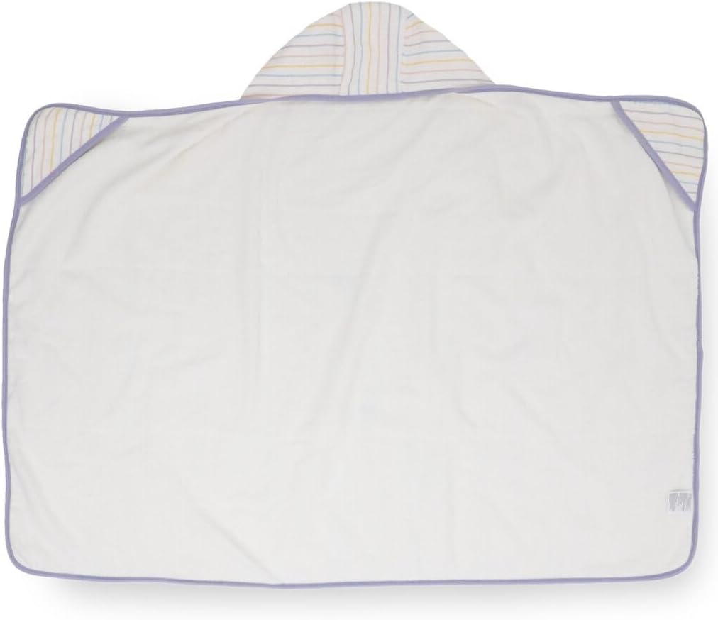 Little Unicorn Premium Hooded Bath Towel| Absorbent Cotton & Terry Blend | Larger Size, 1-6 Years (Unicorn Stripe)