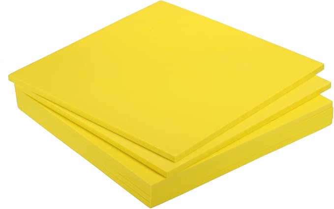MECCANIXITY EVA Foam Sheets Yellow 9.8 Inch x 9.8 Inch 7mm Thick Crafts Foam