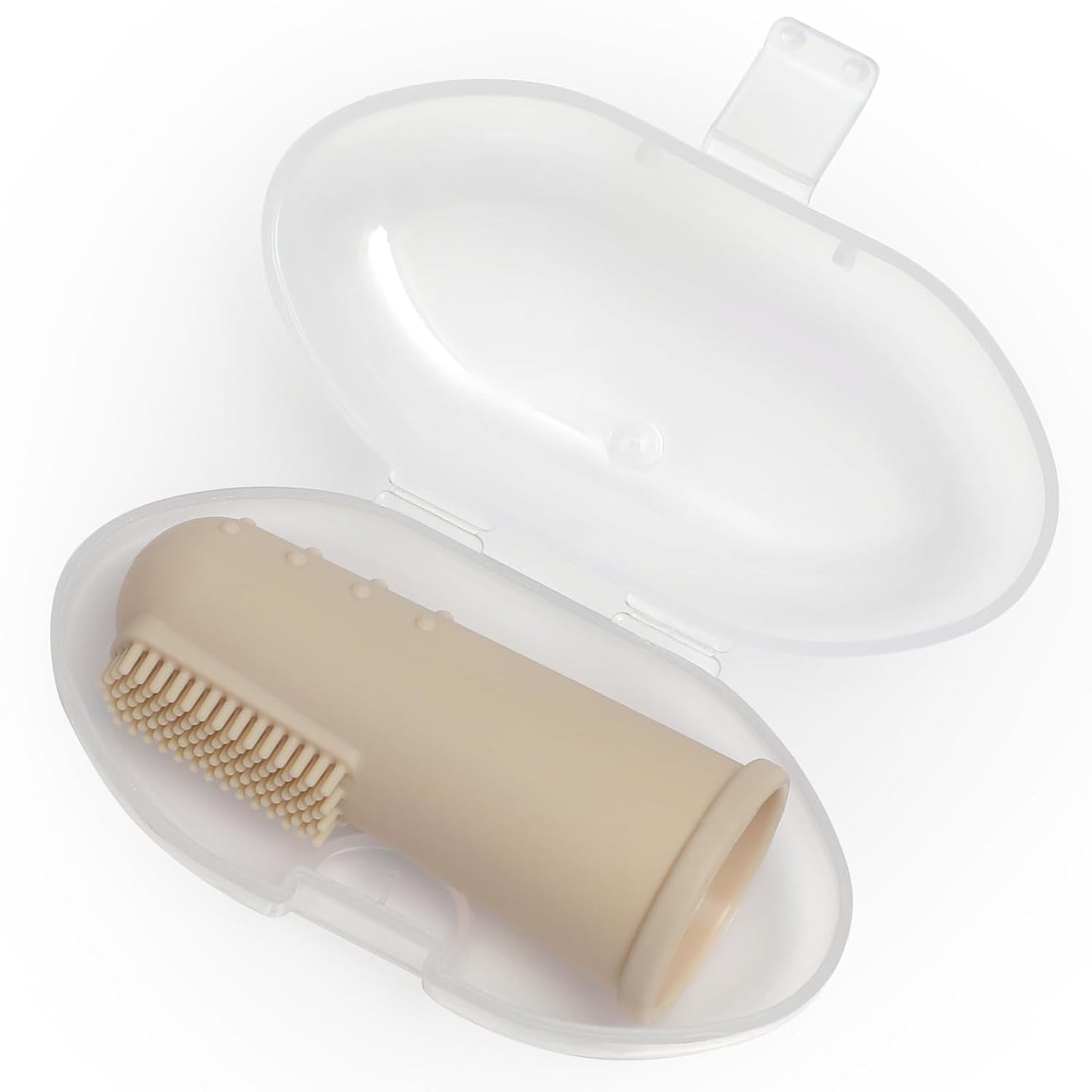 Baby Finger Toothbrush with Case, Food Grade Silicone, BPA Free, 2-Pack (Sand+Shifting Sand)