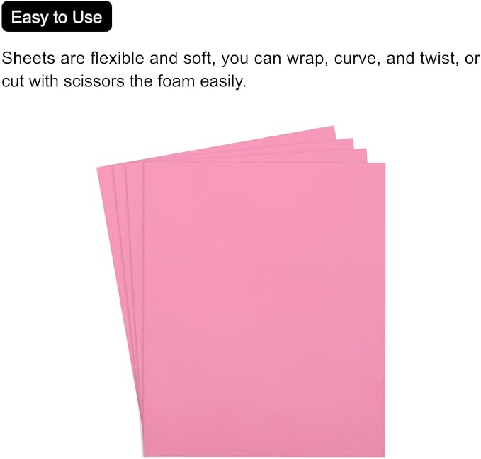 MECCANIXITY EVA Foam Sheets Pink 35.4 Inch x 19.7 Inch 2mm Thick Crafts Foam