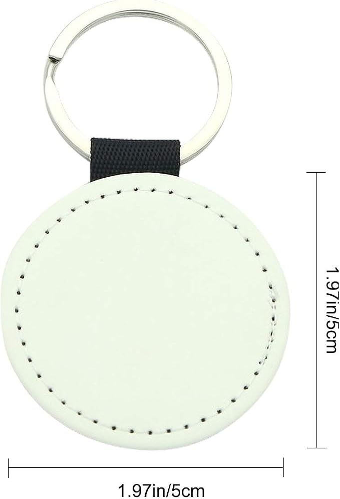 12 Pcs Sublimation Blank Keychains, PU Leather White Keychains Ornament Pendants