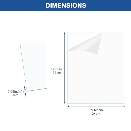 6 Pack Clear Plexiglass Sheets 9.6×14×0.04InThin PET Plexiglass Sheets