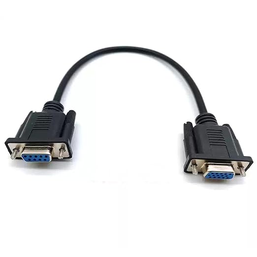 DB9 Female to VGA Female 15Pin Three-Row Signal Transmission Cable, VGA to DB9 Serial RS232 Data Cable for Mutual Transmission of Signals Between 9Pin Video Devices and Computers (5 Meter)