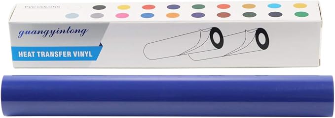 guangyintong Heat Transfer Vinyl Blue HTV Rolls, Glossy Surface HTV Vinyl