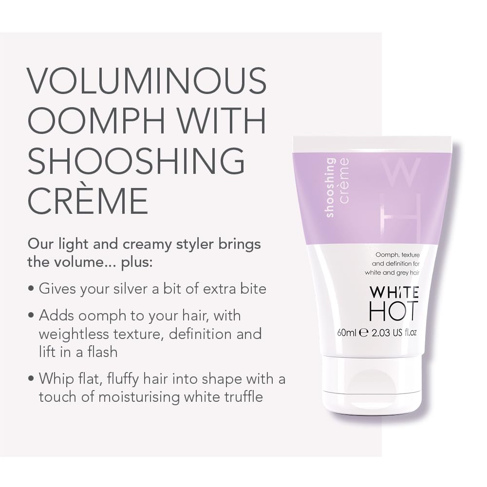White Hot Boost & Shoosh Duo:Brilliant Shampoo & Shooshing Crème to brighten grey & white hair