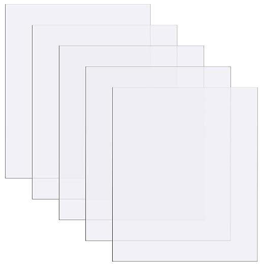 Zonon 5 Pcs Polycarbonate Clear Plastic Sheets