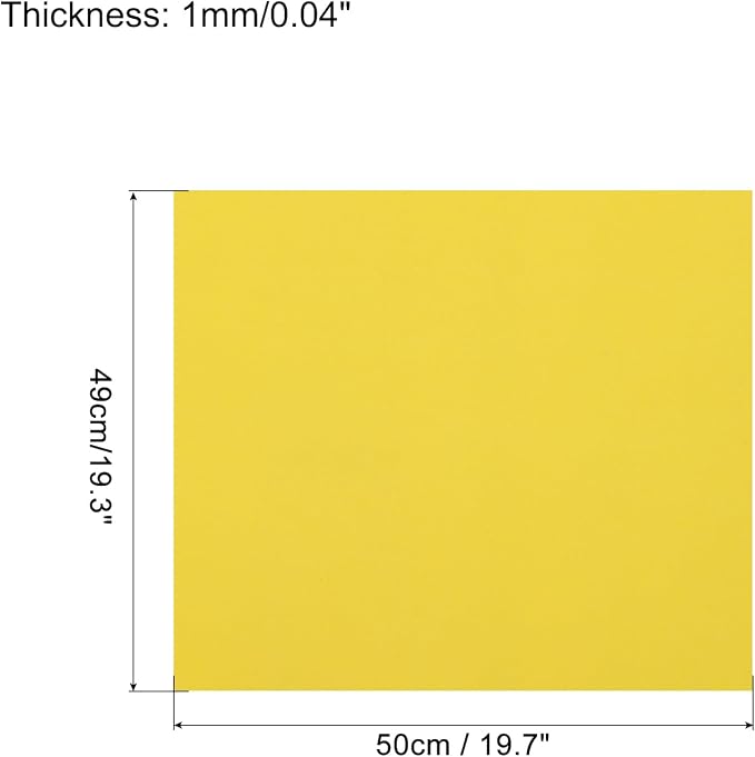 MECCANIXITY EVA Foam Sheets Lemon Yellow 19.7 Inch x 19.3 Inch 1mm Thick Crafts