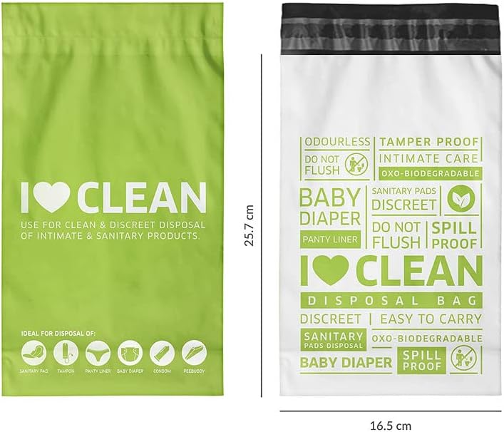 Bodyguard Baby Diaper Disposable Bags - 90 Bags - Leak-Proof Bags for Discreet Disposal of Diapers and Intimate Sanitary Products, 45 Piece Per Pack