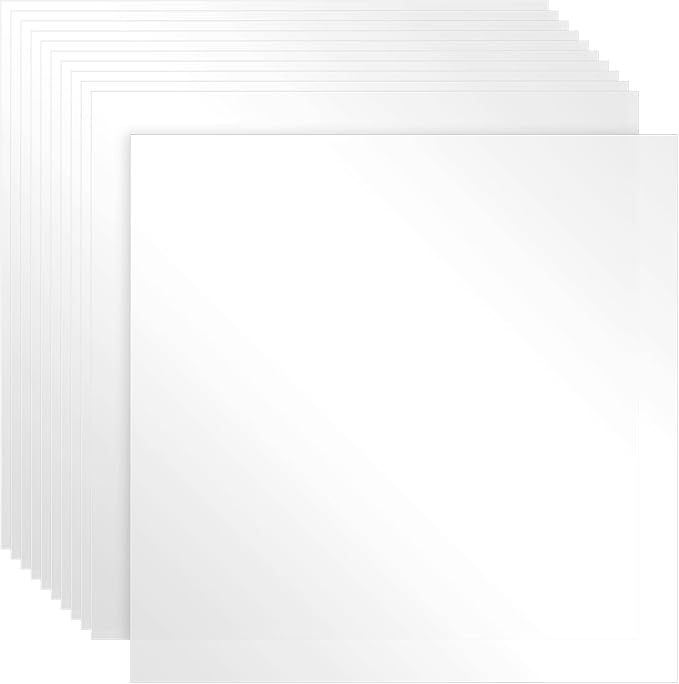 FSWCCK 25 Pcs 7.5mil 12 x 12 Inch Milky Translucent PET Blank Stencil Sheets