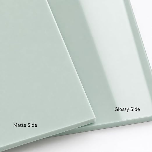 Sage Green Pastel Cast Acrylic Sheets 12x12 1/8" | Dual finish matte & glossy