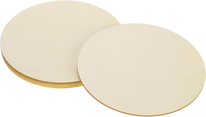 DMiotech Basswood Sheet Round Unfinished Wood Boards 6 Inch x 1/8 Inch Plywood