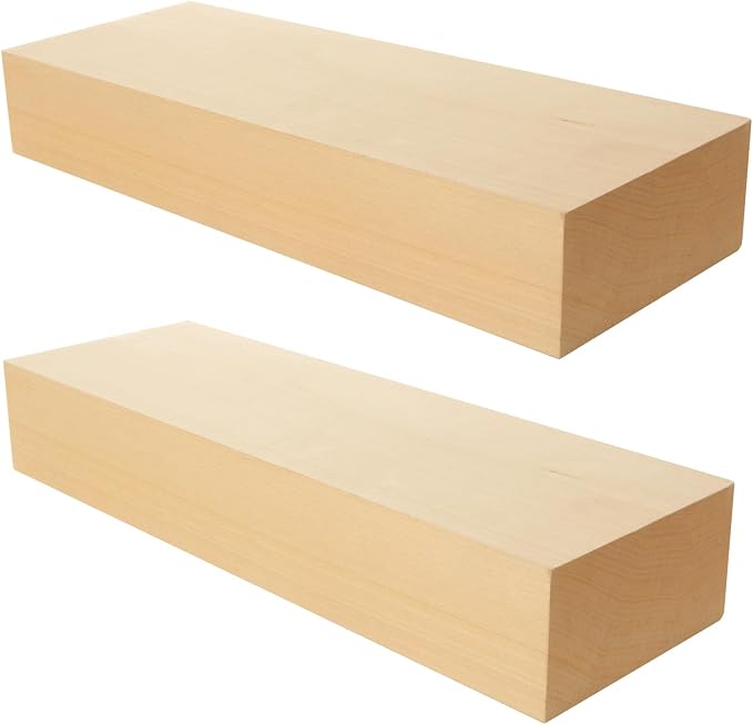 2 Pack Unfinished Basswood Carving Blocks, Christmas DIY Supplies