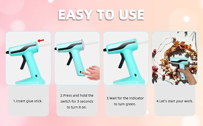 Cordless Hot Glue Gun, Rechargeable Hot Melt Glue Gun 2Ah Built-in Battery