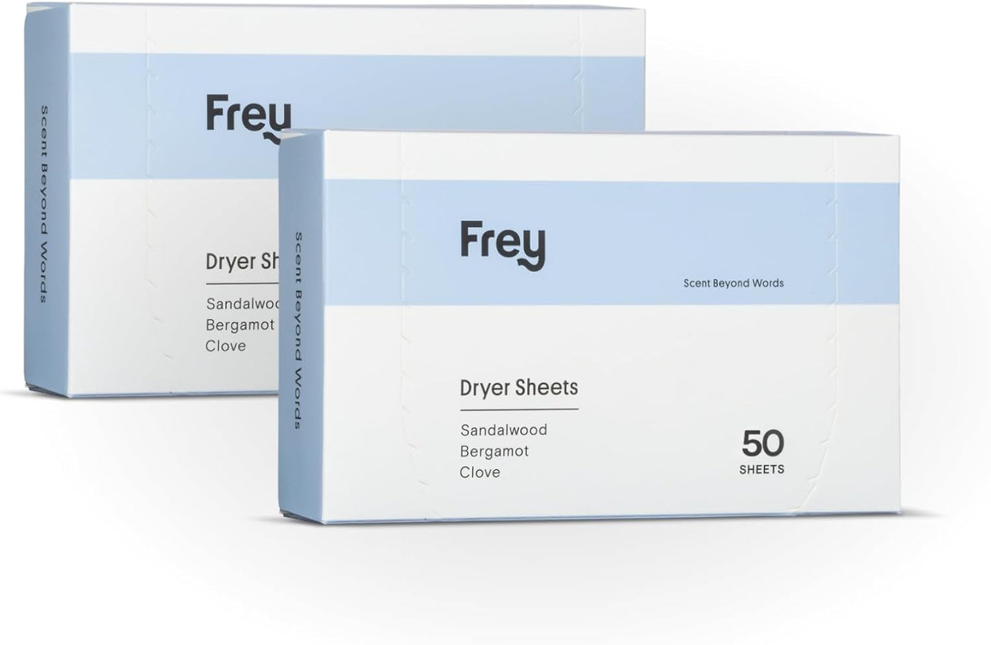 FREY Naturally Scented Dryer Sheets - Fabric Softener for Soft, Fresh & Clean Clothes (2-pack, Bergamot Beach)