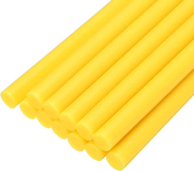 uxcell Mini Hot Glue Sticks for Glue Gun 7mm x 200mm Light Yellow 12pcs