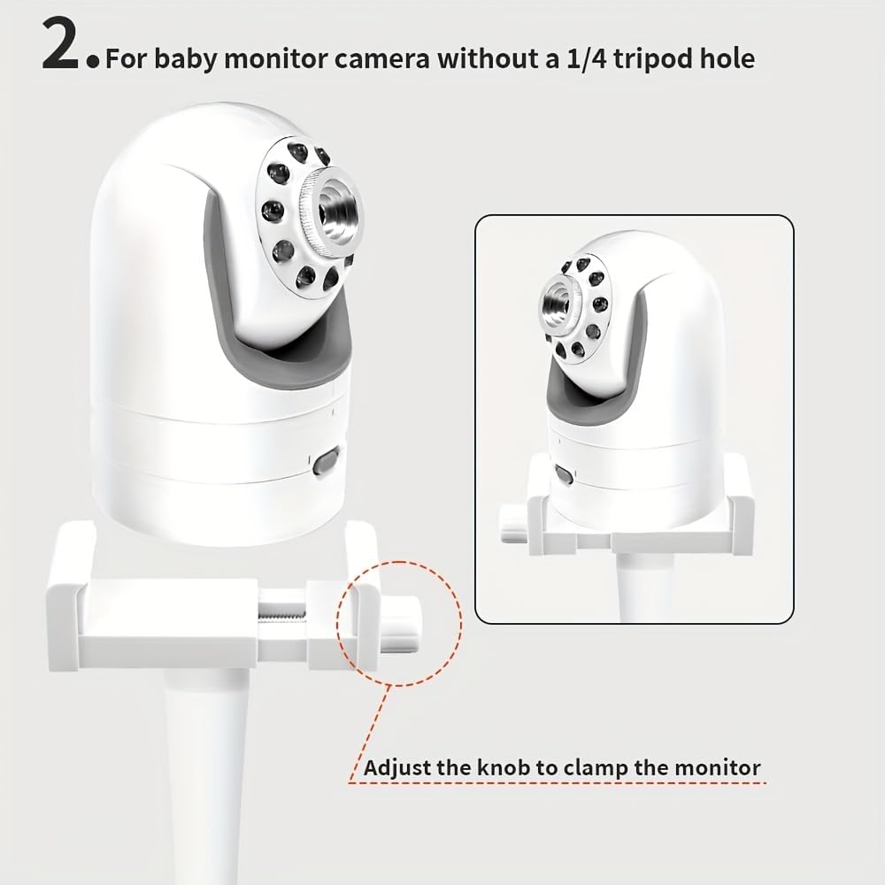 Universal Baby Monitor Camera Stand, Compatible with Baby Optical DXR 8，DXR-8pro Suitable for Most Baby Monitors, Suitable for Baby beds and Furniture, White