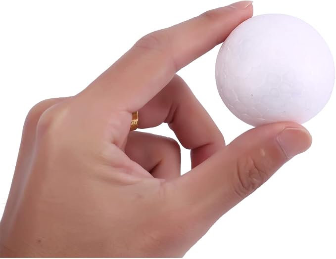 Crafjie 22PCS 2 Inchs White Foam Balls Half Round Polystyrene Half Foam Balls